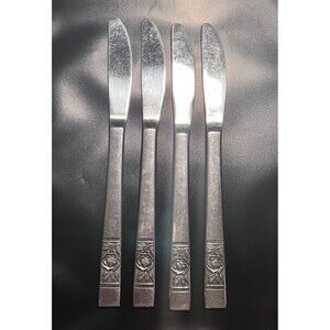 VTG Nasco Laureen Stainless Dinner Knife 8 1/4” Stainless Steel Set of 4 Japan